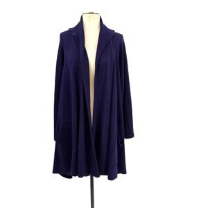 Cut Loose Swing Coat Cardigan Crimped Fabric Lagenlook Purple Size Medium
